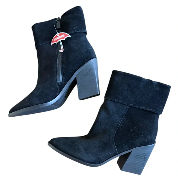 Blondo Sidnee Waterproof Black Suede Booties – Sz 8M